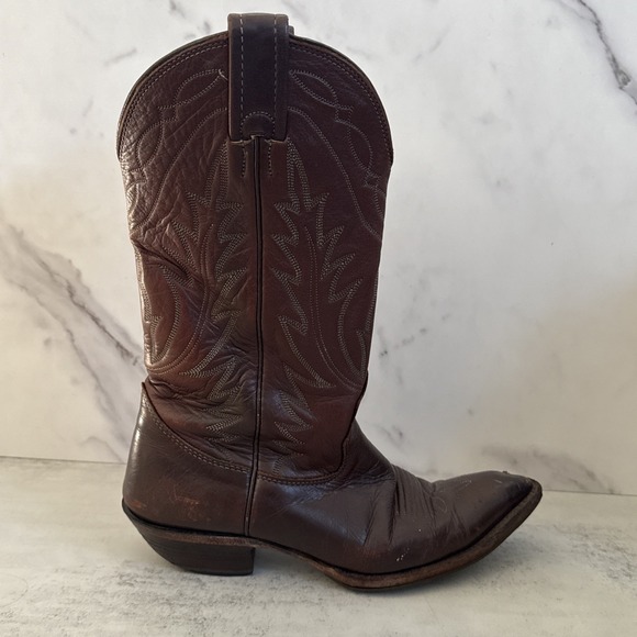 Nocona Women\'s 6.5B Cowboy Boots Brown Leather Vintage Made in USA Western